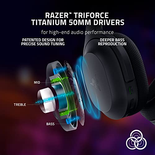 Razer Barracuda Wireless Gaming & Mobile Headset, 2.4GHz + Bluetooth, Black | Integrated Noise-Cancelling Mic, 50mm Drivers, 40 Hr Battery, for PC, PlayStation, Switch 2, Android, iOS - color: Classic Black, size: Standard, style: Barracuda