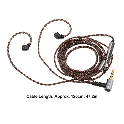 AS10 AS06 ZST ZS3 ZS4 ZS5 ZS6 Detachable Earphone Replacement Cable with Mic, 0.78mm Right Angle Plug, OFC Core Upgrade