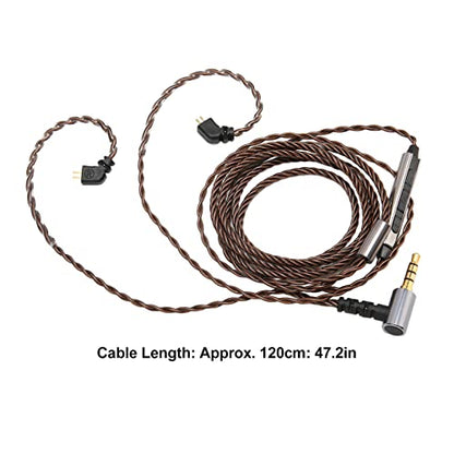 AS10 AS06 ZST ZS3 ZS4 ZS5 ZS6 Detachable Earphone Replacement Cable with Mic, 0.78mm Right Angle Plug, OFC Core Upgrade