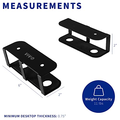 VIVO Universal Under Desk Laptop Storage Mount, Tablet Mounting Brackets, Under Table Hidden Docking Station Holder, Multimedia Device Bracket, 3 Parts, Mount-UDLS1