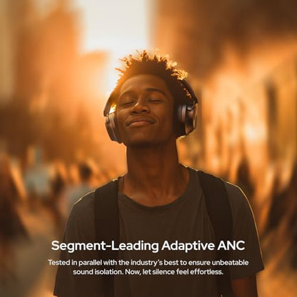 Noise Master Buds Max, Sound by Bose Wireless Over-Ear Headphones with Segment Leading Adaptive ANC, Dynamic EQ, LHDC 5.0, Immersive Spatial Audio,Upto 60H Playtime, App Support (Titanium) - color: Titanium