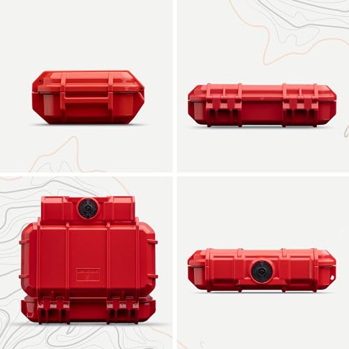 Evergreen 56 Dry Box - EDC Tough Protective Case USA Made for Organization of Cameras, Phones, Camping, Fishing, Hiking, Water Sports (Red) - color: Red