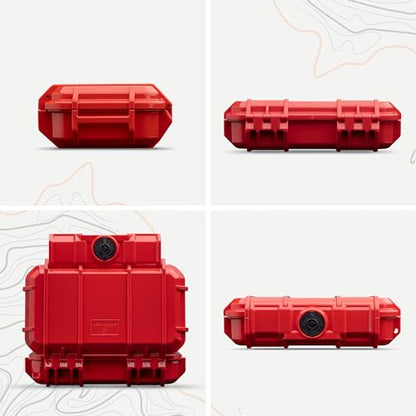 Evergreen 56 Dry Box - EDC Tough Protective Case USA Made for Organization of Cameras, Phones, Camping, Fishing, Hiking, Water Sports (Red) - color: Red