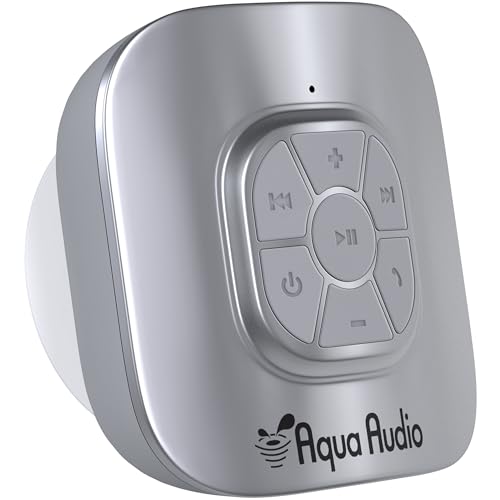 Shower Speaker Bluetooth Waterproof with Suction Cup - 10 Hours Playtime/Built-in Mic (Silver)