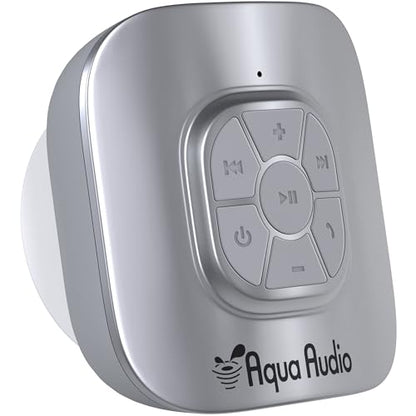 Shower Speaker Bluetooth Waterproof with Suction Cup - 10 Hours Playtime/Built-in Mic (Silver)