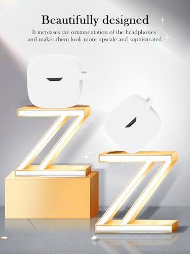 Case for JBL Tune Flex - True Wireless Noise Cancelling Earbuds,Soft Protective,BOVUGAC Silicone Case Cover with Keychain & Cleaning Kit & Lanyard for JBL Tune Flex Earbuds-White - color: White