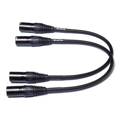 WJSTN Microphone Cable XLR Patch Cables, 3-Pin XLR Male to Male Balanced Cable DMX Cable Patch Cords with 2 Pack (2FT) - size: 2Feet