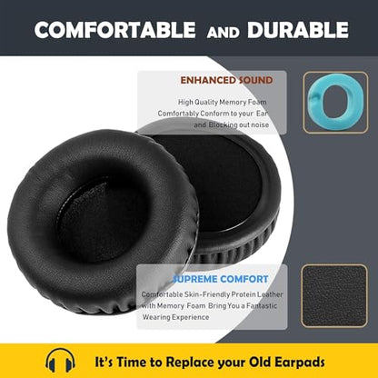 Turbine H+ Earpads Cushion Replacement for Bluedio Turbine H+ Headphone Ear Covers with Protein Leather and Memory Foam