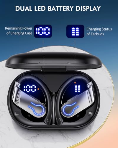CoolJumper Wireless Bluetooth Earbuds 120H Playtime Bluetooth 5.3 Ear Buds for Sports, Hi-fi Stereo Earphones with LED Display Charging Case, Headphones for Running/Workout Audifonos inalambricos