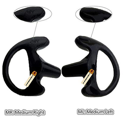 Lsgoodcare Replacement Earmold Earbud (Left and Right Ear) for Two Way Radio Acoustic Coil Tube Earpiece - Open Ear Insert Earmould Earbuds Black, Medium, Soft Silicone Material, 5 Pairs - size: Medium Size-5Pack