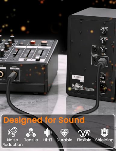Sinoacc XLR to 1/4, XLR Male to TRS 6.35mm Cable, Quarter Inch to XLR Male Cable for Speakers, Mixers, Amplifiers - 22AWG, Dual Shielded, Balanced, Gold-Pin Connectors, 3.3ft