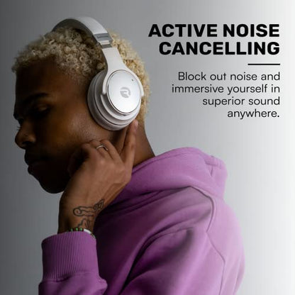 Raycon Everyday Noise Cancelling Headphones, Over Ear Wireless, White - color: White