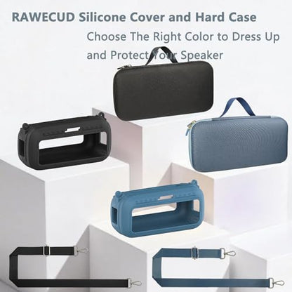 Protective Case for Bose SoundLink Max Portable Bluetooth Speaker | Accessories Hard Carrying Case and Silicone Cover Combo with Carrying Strap (Blue Dusk) - color: Blue Dusk