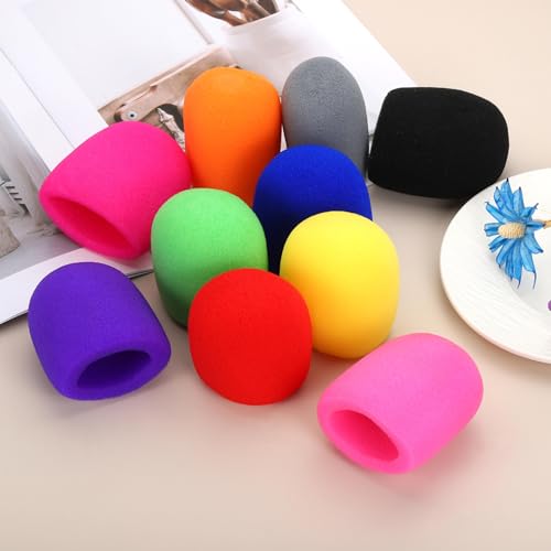 MECCANIXITY 10pcs Microphone Foam Covers, 40mm (1.57") ID 10mm (0.39") Thickness Microphone Windscreen Foam Cover for Most Handheld Microphones, Yellow - color: Yellow