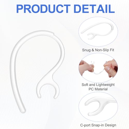 6Pcs Replacement Ear Hooks 8mm/0.31" Clear Soft Silicone PC - color: Clear, size: 8mm/0.31"
