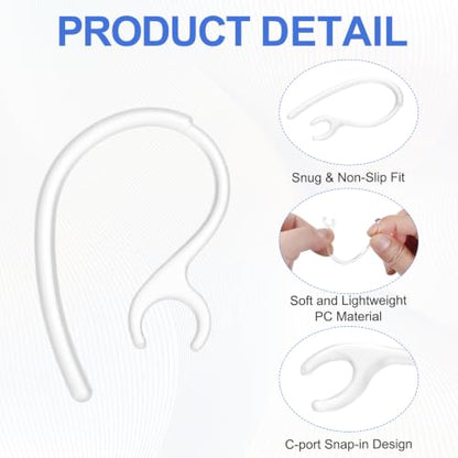 6Pcs Replacement Ear Hooks 8mm/0.31" Clear Soft Silicone PC - color: Clear, size: 8mm/0.31"