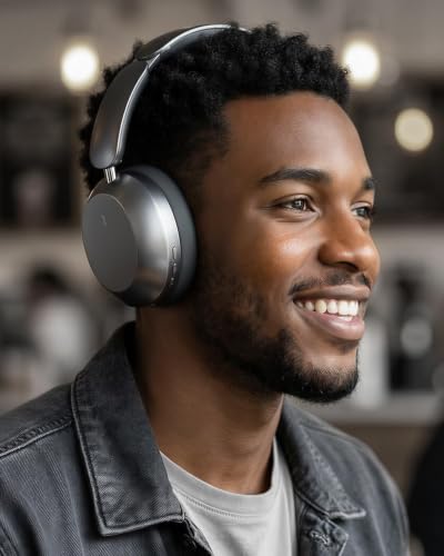 Wentronic Y04 Bluetooth Headphones Active Noise Cancelling Wireless Over Ear Headphones Foldable High Sound Quality Headphones with Soft Ear Cushion for Travel - Grey - color: Grey