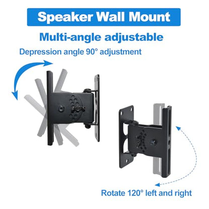 Speaker Wall Mount, Swivel and Tilt, 2 Packs, Hold up to 30lbs | All Metal Column Speaker Mount, Easy DIY Assembly, HD-626 , Black - style: HD-626