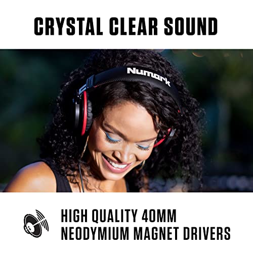 Numark HF175 Closed-Back DJ Headphones | 40mm Drivers, Flexible Headband, Swivel Cups, Closed-Back Design, 3m Cable, for Monitoring, Mixing and Audio Playback - style: HF175