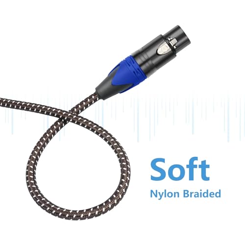 Smithok 2Pack 1/4" to XLR Cable，Balanced 1/4" TRS to 3pin XLR Female -6.6ft | Heavy Duty Nylon Braided,Gold Plated Plug, Quarter Inch 6.35mm to XLR Microphone Patch Cable, for Speaker,Mixer - size: 2 Pack 6.6 ft
