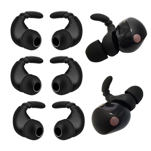 Silicone Anti-Slip Ear Hooks for Sony WF-1000XM5, Replacement Earbuds Tips | Soft Secure Fit, Noise Isolating Replacement Ear Accessories for Sony WF-1000XM5/XM4/XM3 Earbuds