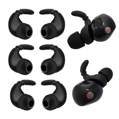 Silicone Anti-Slip Ear Hooks for Sony WF-1000XM5, Replacement Earbuds Tips | Soft Secure Fit, Noise Isolating Replacement Ear Accessories for Sony WF-1000XM5/XM4/XM3 Earbuds