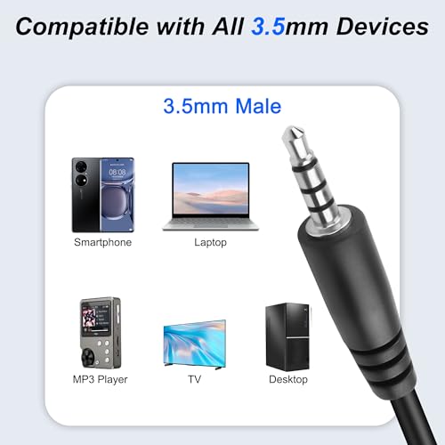 MEIRIYFA 3.5mm TRRS to D-Type Panel Mount Audio Extension Cable, 3.5mm 1/8" TRRS Male to D-Type Female 4 Pole Plug Stereo Headphone Cable for Headset, Laptop, Microphone - 53CM - style: 3.5MM TRRS Male