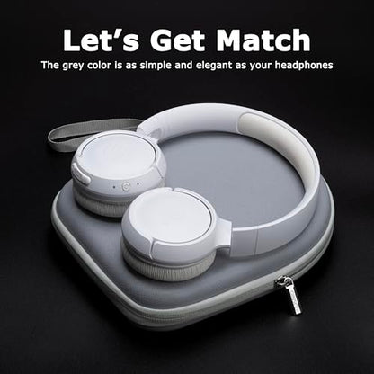 Ginsco Headphone Case Compatible with JBL Tune 510BT/520BT/500BT with Sony WH-CH520/510, Ultra-Slim Hard Shell Waterproof Headphone Case for On Ear Headphones (Gray White) - color: Gray White