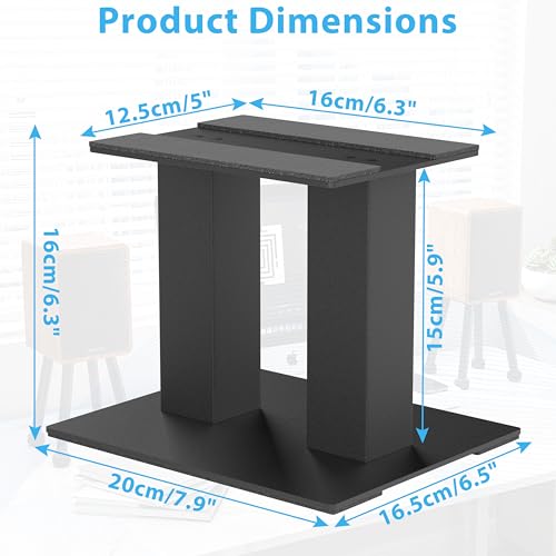 Desktop Speaker Stands 1 Pair for Small/Medium Bookshelf Speakers | Steel Studio Monitor Stands,Medium - size: 7.9"L x 6.5"W x 6"H