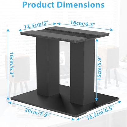 Desktop Speaker Stands 1 Pair for Small/Medium Bookshelf Speakers | Steel Studio Monitor Stands,Medium - size: 7.9"L x 6.5"W x 6"H