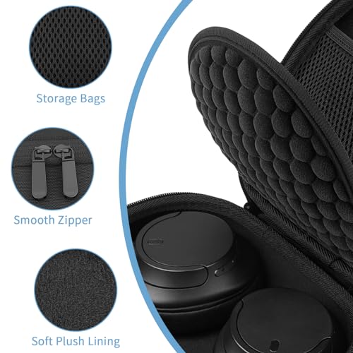 Yinke Case for Sony WH-CH720N / WH-CH710N /WH-CH700N Headphone, Travel Protective Cover Storage Bag (Black)