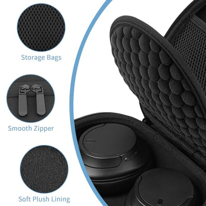 Yinke Case for Sony WH-CH720N / WH-CH710N /WH-CH700N Headphone, Travel Protective Cover Storage Bag (Black)