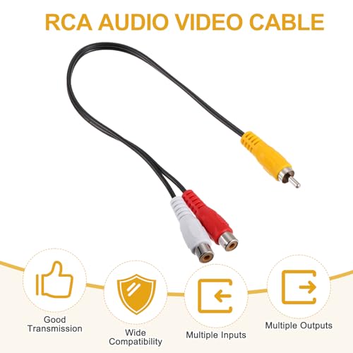 MECCANIXITY 2pcs RCA Splitter Cable, 1RCA Male to 2RCA Female 10" AV Audio Video Splitter Adapter Output Cables for Subwoofer Amplifier - size: 10 inch, style: 1RCA Male to 2RCA Female