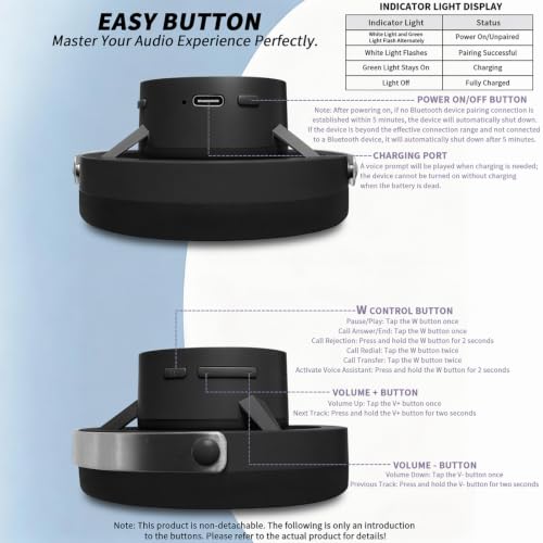 Open-Ear Headphones, 20+ Hour Playtime, Immersive Sound, Wireless Bluetooth Headphones for School, Work, Travel&Daily Use,Black - color: Black