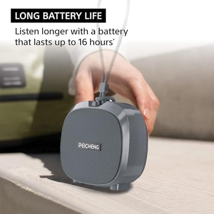 PEICHENG Speaker, Small Portable Bluetooth Wireless IPX5 Waterproof Shower Speaker,Loud Stereo Sound Deep Bass,TWS Paire, RGB Lights,Long Playtime for Outdoor Party, Great Gift,1PC(Gray) - color: Gray