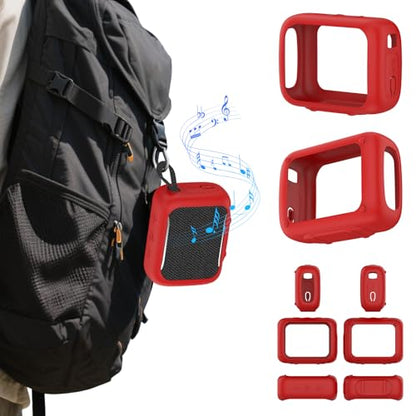 Anti-Collision Silicone Cover Waterproof Soft Anti-Drop Protective Case Anti-Scratch Shell for GO5 Portable Bluetooth Speaker Shockproof Protective Sleeve - color: Red