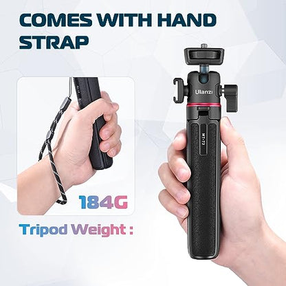 ULANZI MT-73 Extension Pole Tripod, Mini Selfie Stick Tripod Stand Handle Grip for Webcam Canon G7X Mark III Sony ZV-1 RX100 VII A6400 A6600 Cameras Vlogging | with Cold Shoe, Selfie Stick Tripod Handle Grip for iPhone/Android Sony/Canon/Nikon/Fujifilm Vi