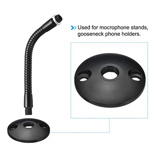 PATIKIL M8 Gooseneck Flange Mount, Female Thread Nut Screw Round Base Desk Table Mounting for Gooseneck Hose Adapter, Aluminum Black - color: Black, size: M8