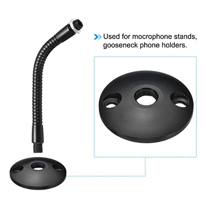 PATIKIL M8 Gooseneck Flange Mount, Female Thread Nut Screw Round Base Desk Table Mounting for Gooseneck Hose Adapter, Aluminum Black - color: Black, size: M8