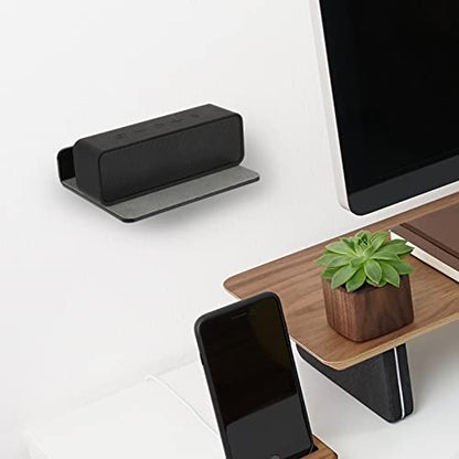Wall Shelves - 2 Pack, Small Wall Mount for Speaker, Webcam, Cell Phones, Acrylic Display Shelf (Black, Medium) - color: Black, size: Medium