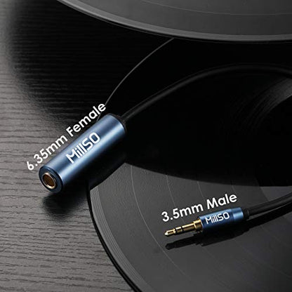 1/4 to 3.5mm Headphone Adapter 6.6FT TRS 6.35mm Female to 3.5mm Male | 1/8 to 1/4 Stereo Audio Jack Adapter for Guitar Amplifier, Piano, Home Theater, Phone, Laptop, Speaker, Headphone - color: Blue, size: 6.6 FT