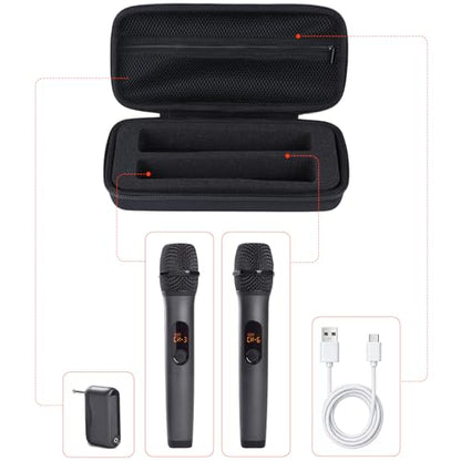 Storage Case Compatible with JBL Wireless Two Microphone System | Lightweight Carry, Secure Storage, Convenient Zipper, Soft Interior，Black Case - color: Black