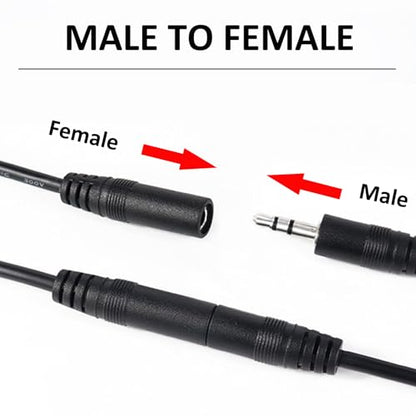 2-Pack 3.2ft 3.5mm AUX Stereo Extension Cable Male to Female, Slim Connector Compatible with iPhone, iPod, MP3 Player, Headphones, Car Stereo