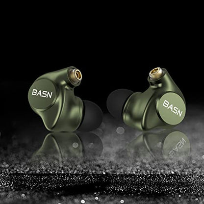 BASN Metalen 4 Drivers in-Ear Monitor Headphones (Metallic Green) - color: Green