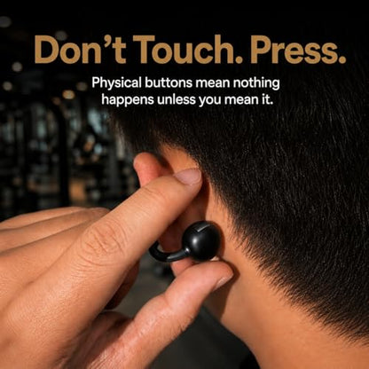 Kinglucky Clip On Earbuds for Small Ears, Open Ear Comfort for Running | 4g Ultra-Light, Upgraded 50H Battery, Physical Button (No Accidental Touch), ENC Clear Calls, IPX6, Bluetooth 6.0 - color: Black Upgrade