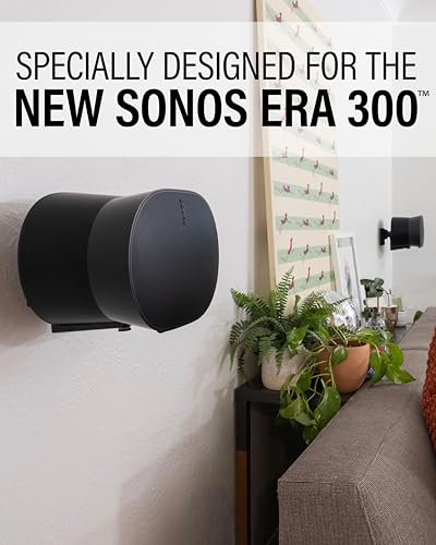 Adjustable Speaker Wall Mount Designed for The Sonos Era 300™ (Pair) - color: Black