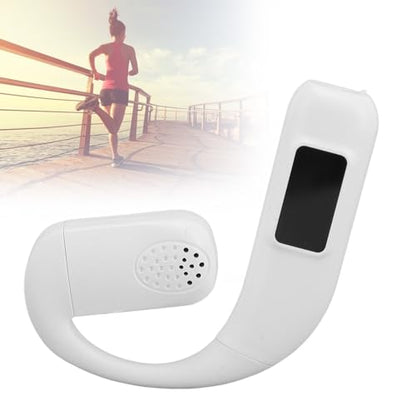 GOWENIC Bluetooth 5.5 Headset, Wireless Single Ear Earpiece with Noise Cancelling, Rotatable Microphone, Battery Display for Outdoor Sports Calls (White) - color: White
