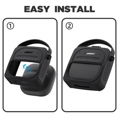 for Bose SoundLink Micro Speaker (2nd Gen) Case with Lanyard&Carabiner,Anti-Scratch Portable Silicone Protective Cover Compatible with Bose SoundLink Micro Portable Bluetooth Speaker (2nd Gen) (Black) - color: Black