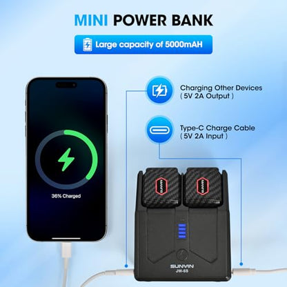 5.8Ghz Mini Wireless Guitar System with Portable Charging Case Wireless Transmitter and Receiver 4 Working Channel for Electric Guitar Digital Wind Instrument Wireless System Mini Device（Carbon Fiber） - color: Dark Grey