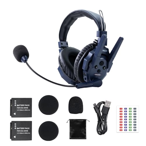 SYNCO XTALK Master Dual-Ear 1 User Wireless Intercom Headset System | Telephone Headsets Communication System Random Master Device 2.4GHz Full Duplex 500 M/1640 FT Real-time Monitoring - size: 1 pcs